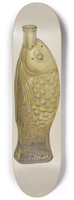 Loraine Makimson - Fish Bitters Bottle 8.25 inch art skate deck