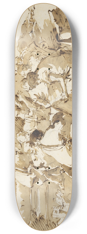 Lorenzo Baldissera Tiepolo - Philosophers Instructing Pupils by an Antique Sarcophagus 8.25 inch art skate deck