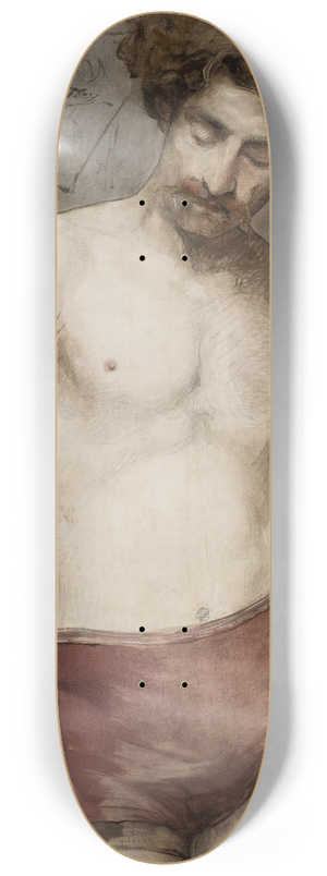 Anna Biliska-Bohdanowicz - Male semi-nude  study 8.25 inch art skate deck Anna Biliska-Bohdanowicz - Male semi-nude  study 8.25 inch art skate deck
