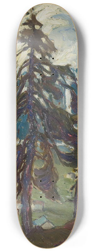 Anna Boberg - Fir Trees in front of the Mountains. Study from North Norway 8.25 inch art skate deck