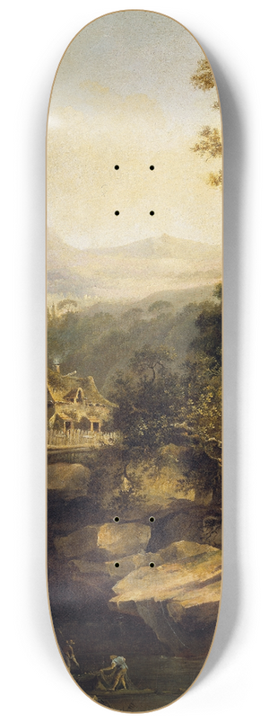 Louis Belanger - Mountainous Landscape with a Farm 8.25 inch art skate deck