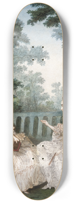 Louis Carrogis Carmontelle - Mme de Brget et Mme de Cassini 8.25 inch art skate deck Louis Carrogis Carmontelle - Mme de Brget et Mme de Cassini 8.25 inch art skate deck
