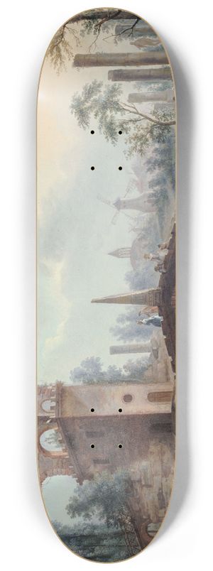 Louis Carrogis Carmontelle - Vue des jardins de Monceau 8.25 inch art skate deck