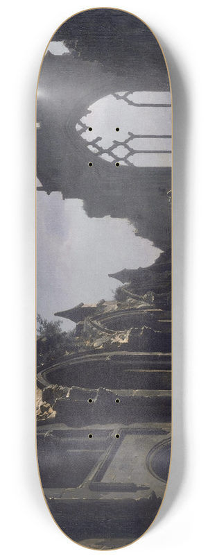 Louis Daguerre - The Ruins of Holyrood Chapel 8.25 inch art skate deck