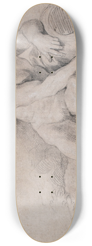 Louis de Boullogne the Younger - A study of a river godreclining, holding an oar in his right hand 8.25 inch art skate deck
