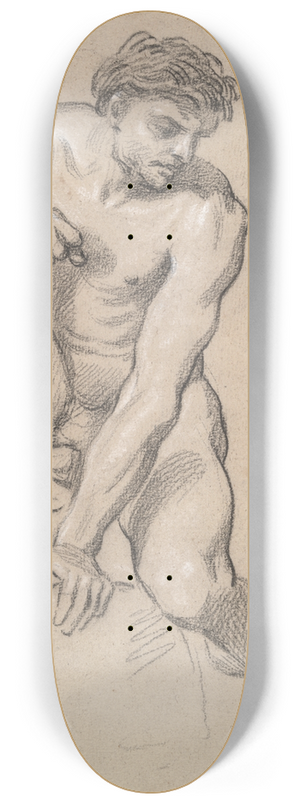 Louis de Boullogne the Younger - Study of a MaleNude 8.25 inch art skate deck