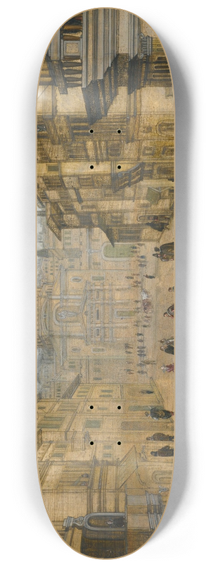 Louis de Caullery - Elegant figures strolling in a renaissance town 8.25 inch art skate deck