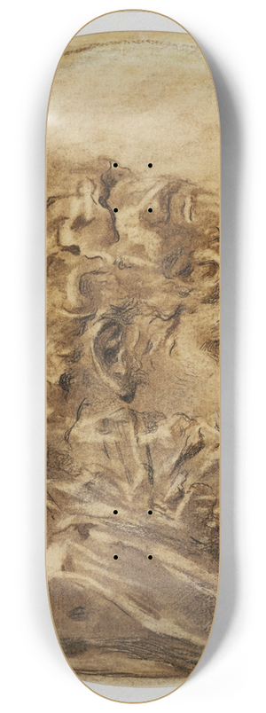 Louise Abbma - Portrait de Sarah Bernhardt, en mdaillon, profil  droite, 1875. 8.25 inch art skate deck