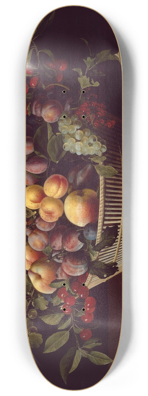 Louise Moillon - Still Life with a Basket of Fruit and a Bunch of Asparagus 8.25 inch art skate deck
