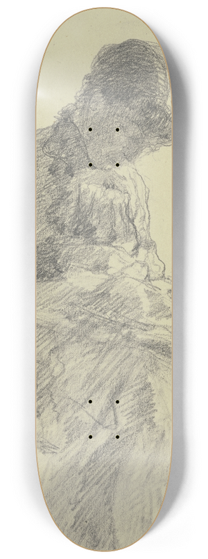 Louis Eysen - Sitzende Frau beim Handarbeiten 8.25 inch art skate deck