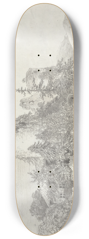 Louis-Franois Cassas - Vue du Chateau de Saconnex 8.25 inch art skate deck Louis-Franois Cassas - Vue du Chateau de Saconnex 8.25 inch art skate deck