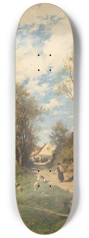 Adolf Heinrich Lier - Frhlingsmorgen 8.25 inch art skate deck