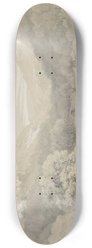 Louis Gurlitt - A View of Cavi in the Sabine Hills 8.25 inch art skate deck