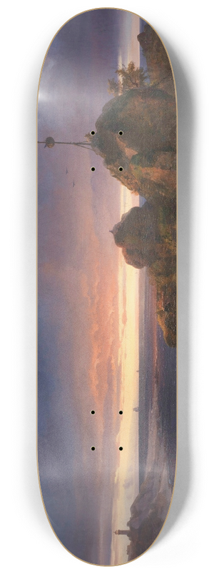 Louis Gurlitt - Evening view of the Kattegat near Kullen 8.25 inch art skate deck