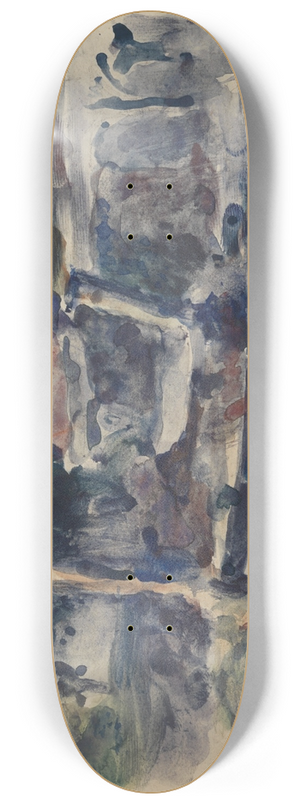 Louis Hayet - Remorquer, quai Bucherel, Pontoise; Les Becs de gaz 8.25 inch art skate deck