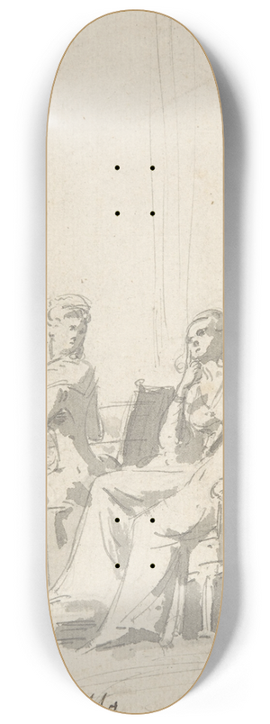 Louis Lopold Boilly - Conversation Piece 8.25 inch art skate deck