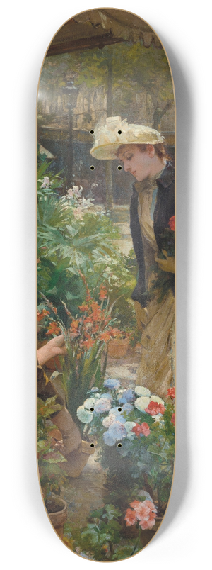 Louis Marie De Schryver - Paris  The Flower Market on the le de la Cit 8.25 inch art skate deck