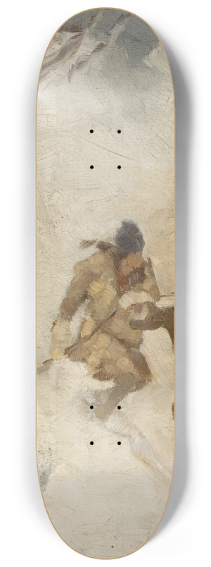 Anna Nordlander - Two Skiing Sami. Study 8.25 inch art skate deck