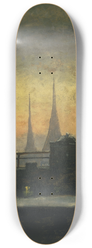 Louis Michel Eilshemius - New York Roof Tops 8.25 inch art skate deck
