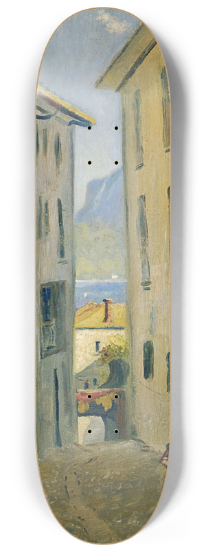 Louis Michel Eilshemius - Street in Lugano 8.25 inch art skate deck