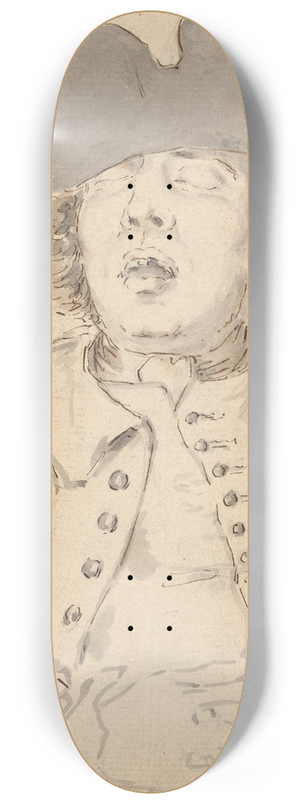 Louis Philippe Boitard - Man Asleep with his Mouth Wide Open and Hands Crossed 8.25 inch art skate deck