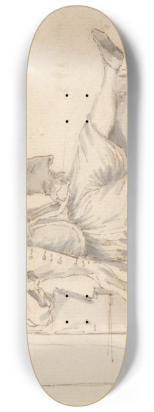 Louis Philippe Boitard - Naval Officer seated Smoking 8.25 inch art skate deck