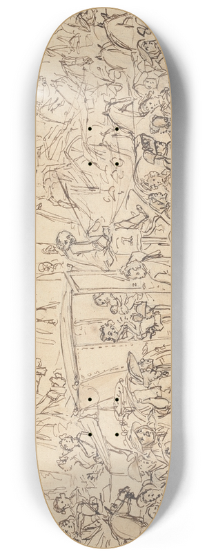 Louis Philippe Boitard - The Earthquake Scare in Piccadilly 8.25 inch art skate deck