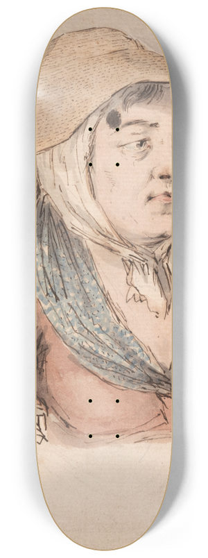 Louis Philippe Boitard - Woman with a Blue Smock 8.25 inch art skate deck