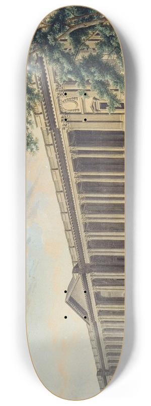 Louis-Pierre Baltard - La colonnade du Louvre, vers 1800, du cot de la terrasse des Feuillants. 8.25 inch art skate deck