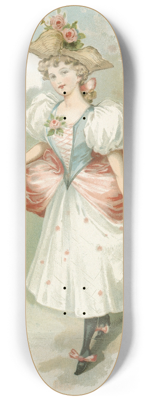 Louis Prang - Girl with Pink Roses 8.25 inch art skate deck Louis Prang - Girl with Pink Roses 8.25 inch art skate deck