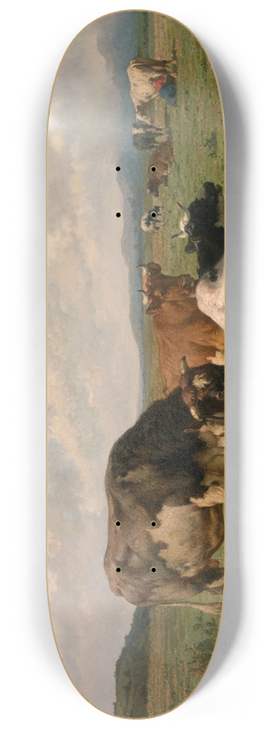 Louis Robbe - Cattle in the Meadow 8.25 inch art skate deck Louis Robbe - Cattle in the Meadow 8.25 inch art skate deck