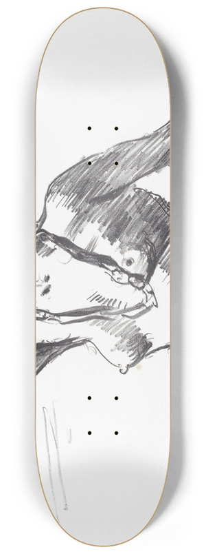 Lovis Corinth - Female Nude Defending Herself (Weiblicher Akt in Abwehr) 8.25 inch art skate deck