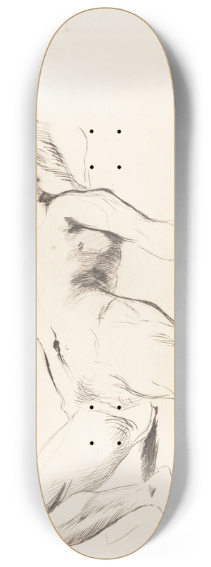 Lovis Corinth - Reclining Female Nude  I (Liegender Weiblicher Akt I) 8.25 inch art skate deck