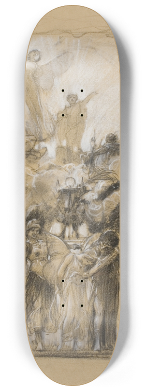 Adolf Hirmy-Hirschl - Group Composition from Fantasia Enchained 8.25 inch art skate deck