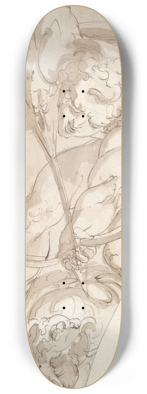 Luca Cambiaso - Apollo Killing the Python, study for a spandrel in the Palazzo Antonio Doria (Palazzo della Prefettura),Genoa 8.25 inch art skate deck