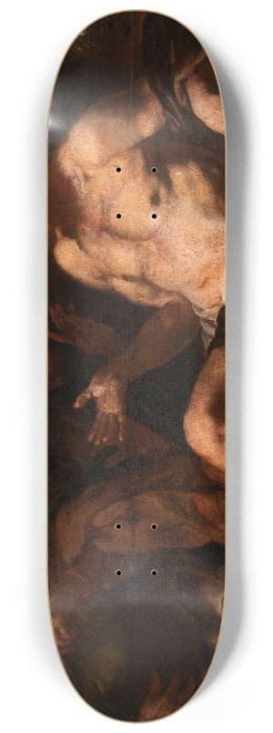 Luca Giordano - Job and His Comforters 8.25 inch art skate deck