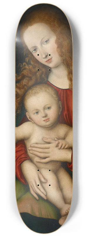 Lucas Cranach the Elder - Virgin and Child 8.25 inch art skate deck Lucas Cranach the Elder - Virgin and Child 8.25 inch art skate deck
