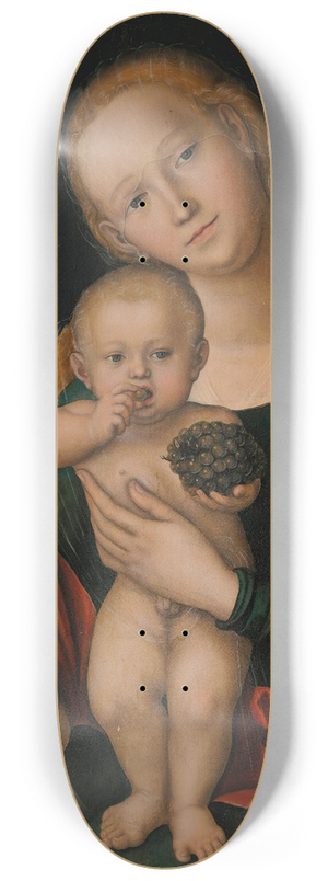 Lucas Cranach the Younger - The Virgin and Child with infant Saint John the Baptist sleeping 8.25 inch art skate deck