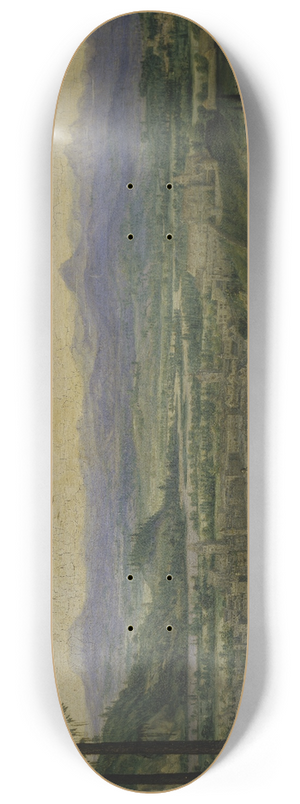 Lucas van Valckenborch - View of Linz with Artist Drawing in the Foreground 8.25 inch art skate deck