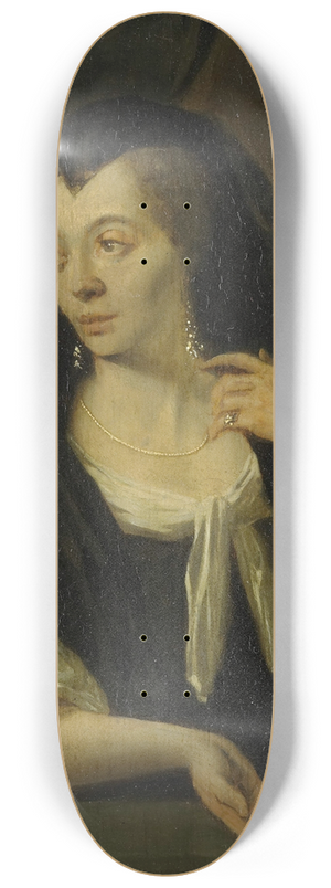Ludolf Bakhuysen - Anna de Hooghe (1645-1717). The Painters fourth Wife 8.25 inch art skate deck