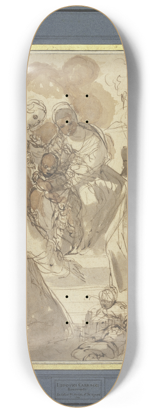 Ludovico Carracci - Virgin and Child with Saints Catherine, John the Evangelist, and Francis 8.25 inch art skate deck Ludovico Carracci - Virgin and Child with Saints Catherine, John the Evangelist, and Francis 8.25 inch art skate deck