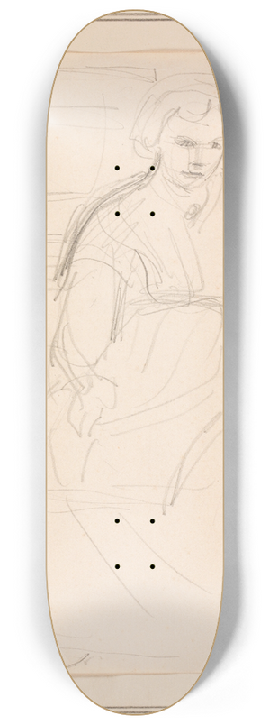 Ludvig Find - Siddende kvinde 8.25 inch art skate deck Ludvig Find - Siddende kvinde 8.25 inch art skate deck