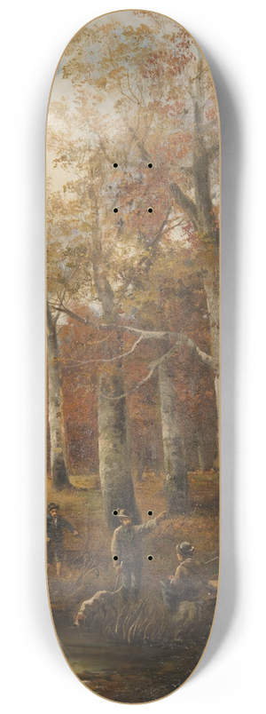 Ludvk Bartk - Autumn Landscape with Hunters 8.25 inch art skate deck