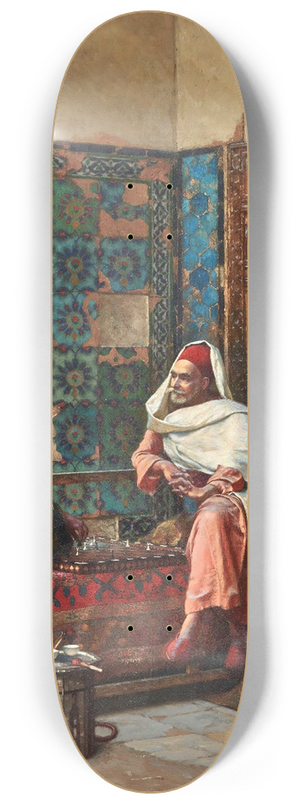 Ludwig Deutsch - The Chess Players 8.25 inch art skate deck
