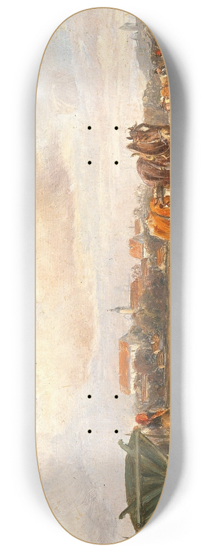 Ludwig Mller-Cornelius - Resting on the Roadside before a Village 8.25 inch art skate deck