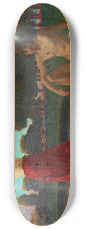 Ludwig von Hofmann - Idyll (Mnnlicher und weiblicher Halbakt in der Landschaft) 8.25 inch art skate deck
