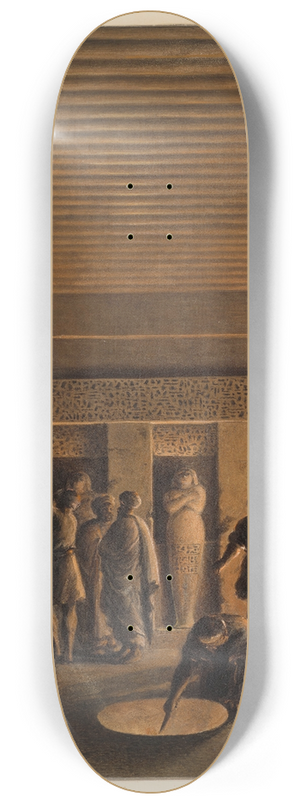 Luigi Mayer - Arab men discovering the interior of a pyramid 8.25 inch art skate deck