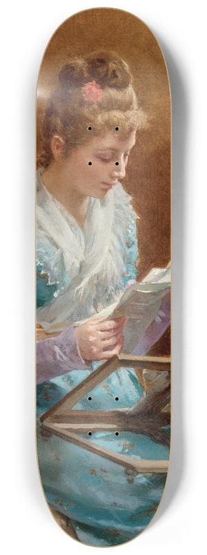 Luis lvarez Catal - Reading the news 8.25 inch art skate deck