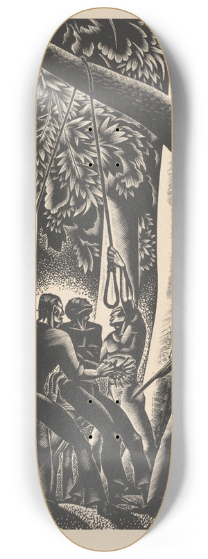 Lynd Ward - Getting ready for Hanging (Lynching) 8.25 inch art skate deck