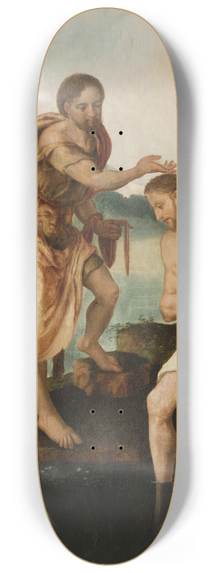 Maarten Van Heemskerck - Baptism of Christ (Matthew 3-13-17, Mark 1-9-11, Luke 3-21-22) 8.25 inch art skate deck Maarten Van Heemskerck - Baptism of Christ (Matthew 3-13-17, Mark 1-9-11, Luke 3-21-22) 8.25 inch art skate deck